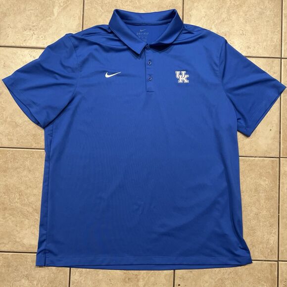 Kentucky Wildcats Shirt Mens XXL Nike Dri-Fit Blue Golf Polo Performance SEC - Picture 1 of 7